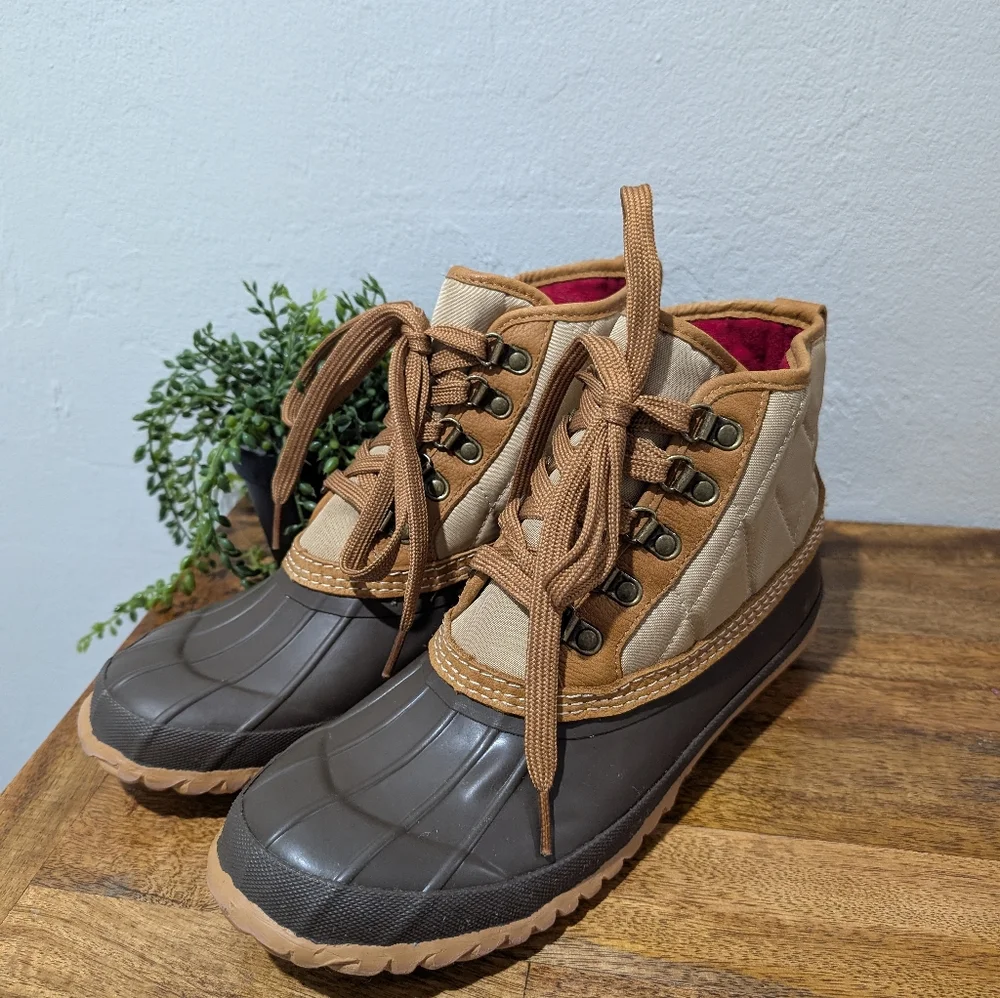 J.crew Heritage duck boots in quilted nylon mens size 9‎